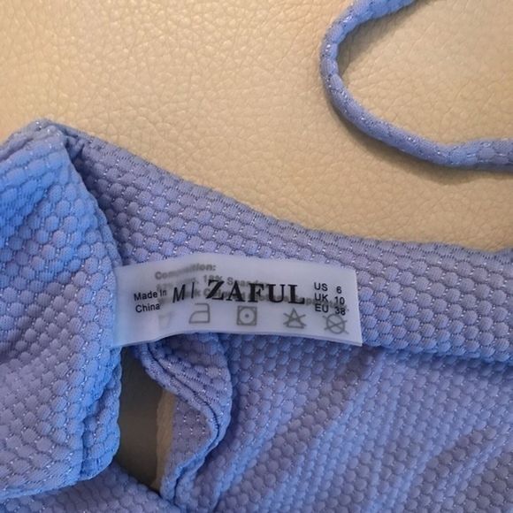 ZAFUL Textured Criss Cross Cutout One Piece Swimsuit NWT - Picture 9 of 9